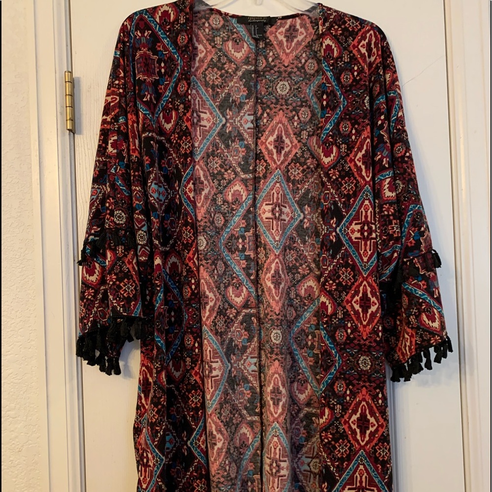 Multicolored patterned cardigan